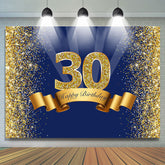 Marine Blau Gold Bokeh Glücklich 30 Geburtstag Hintergrund